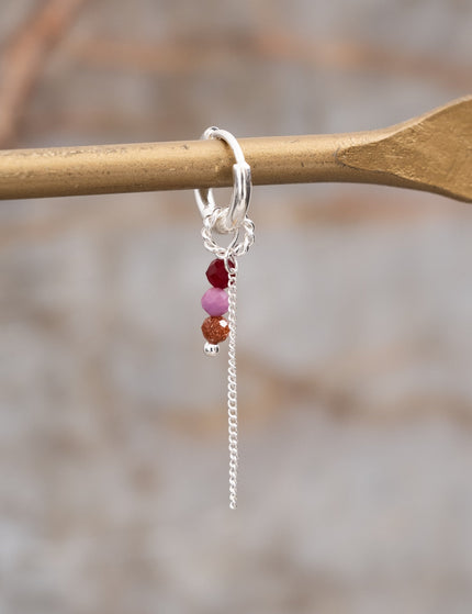 Single Hoop Chain Ruby Silver - Things I Like Things I Love