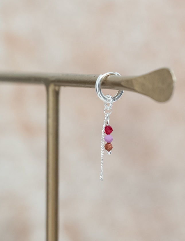 Single Hoop Chain Ruby Silver - Things I Like Things I Love