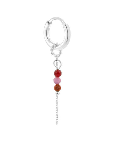 Single Hoop Chain Ruby Silver - Things I Like Things I Love