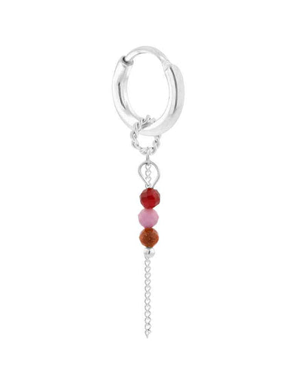 Single Hoop Chain Ruby Silver - Things I Like Things I Love