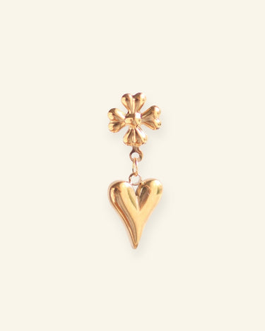 Single Hoop Clover Heart Gold - Things I Like Things I Love