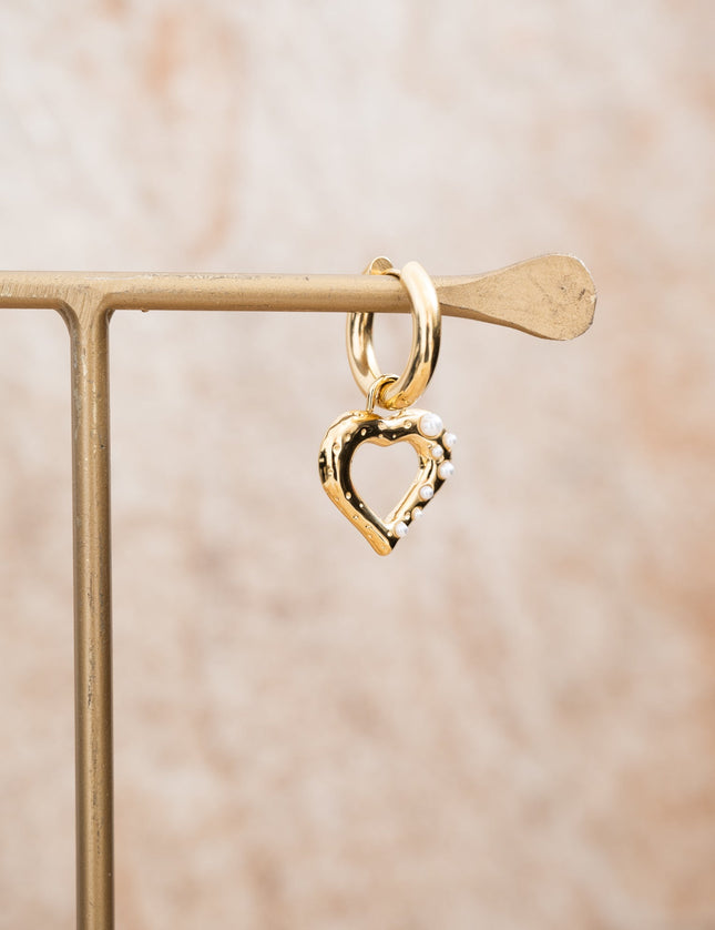 Single Hoop Goldplated Pearly Love - Things I Like Things I Love