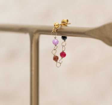 Single Hoop Stud Ruby Gold - Things I Like Things I Love