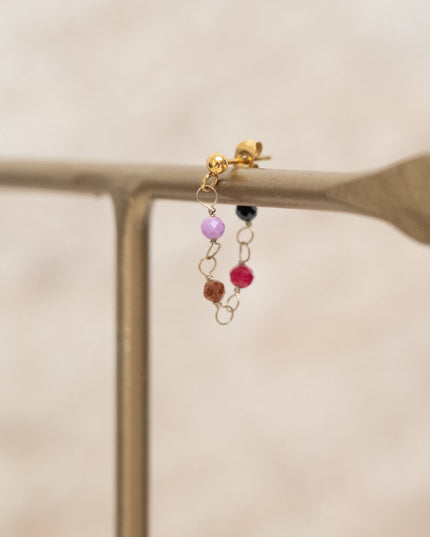 Single Hoop Stud Ruby Gold - Things I Like Things I Love