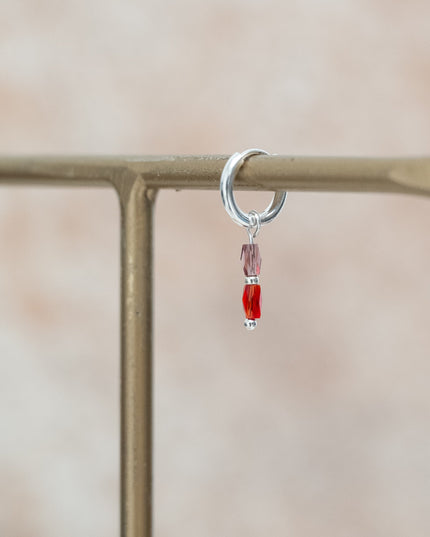 Single Hoop Terra Red Silver - Things I Like Things I Love