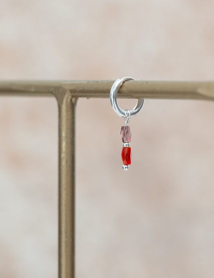 Single Hoop Terra Red Silver - Things I Like Things I Love