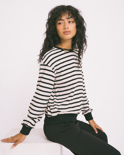 Sponge Longsleeve Stripe Black Offwhite - Things I Like Things I Love