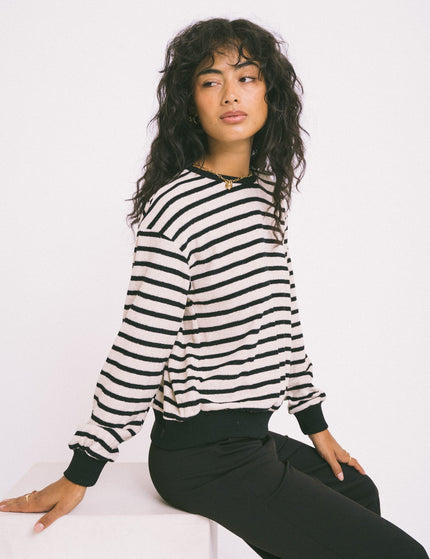 Sponge Longsleeve Stripe Black Offwhite - Things I Like Things I Love