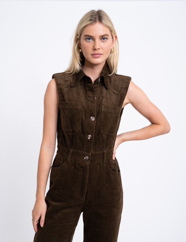 Stan Jumpsuit Corduroy Brown - Things I Like Things I Love