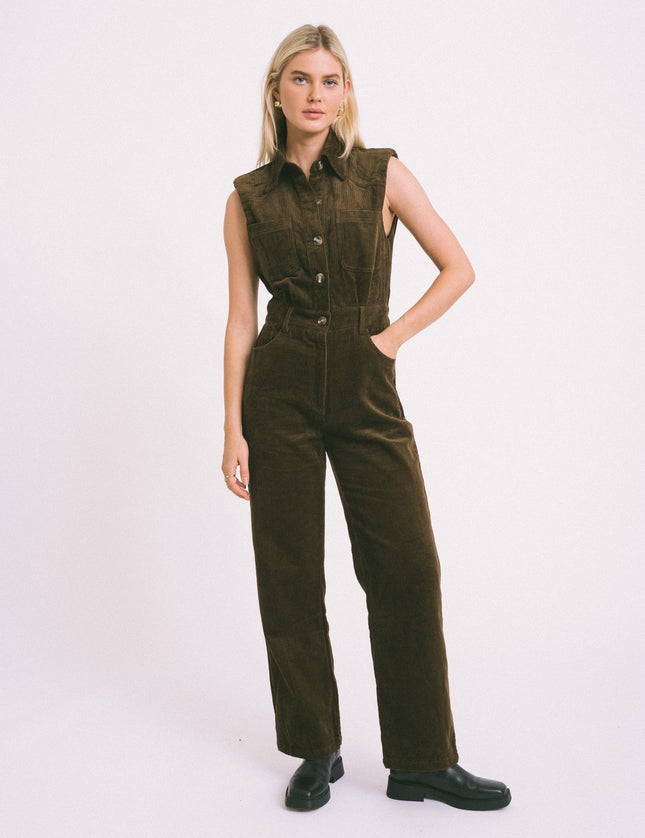 Stan Jumpsuit Corduroy Brown - Things I Like Things I Love