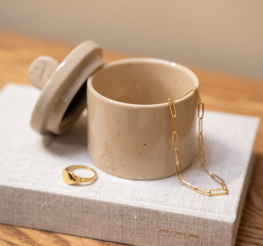 Storage Jar Yin Yang Beige - Things I Like Things I Love