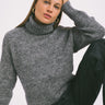 Sutton Roll Neck Knit Medium Grey Melange - Things I Like Things I Love