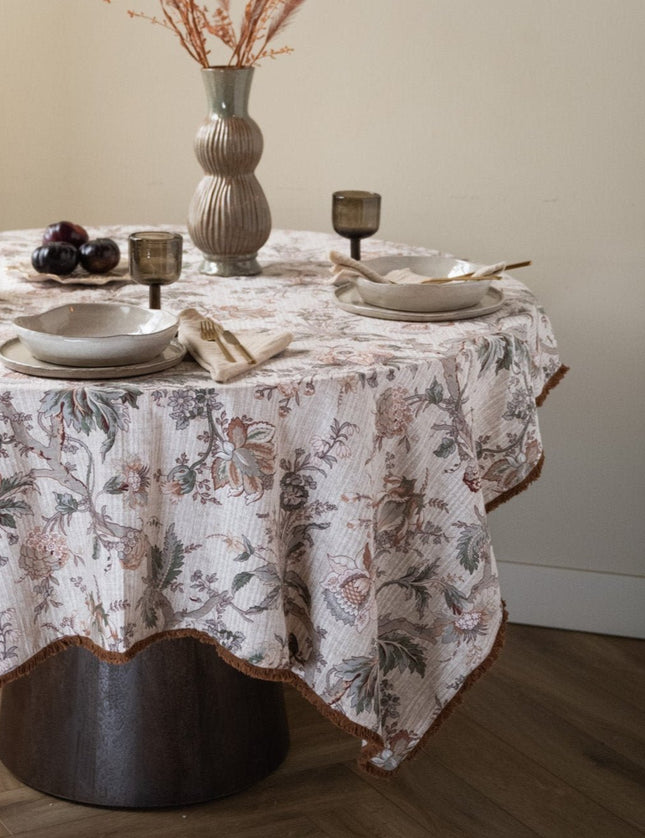 Table Cloth Floral Brown - Things I Like Things I Love