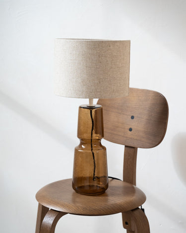 Table Lamp Labin Glass Brown + Livigno Natural - Things I Like Things I Love