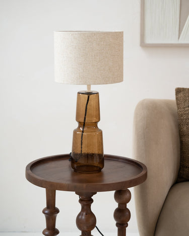 Table Lamp Labin Glass Brown + Livigno Natural - Things I Like Things I Love