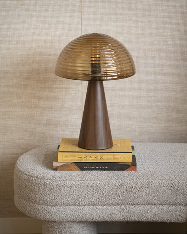 Table Lamp Manaus Glass Wood Brown - Things I Like Things I Love