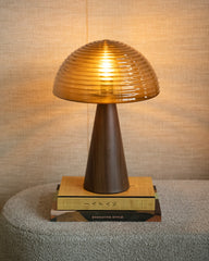 Table Lamp Manaus Glass Wood Brown - Things I Like Things I Love