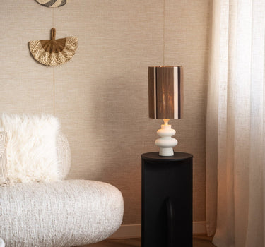 Table Lamp Olona Cream + Shade Medan Brown - Things I Like Things I Love