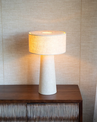 Table Lamp Roy Taupe Linen - Things I Like Things I Love