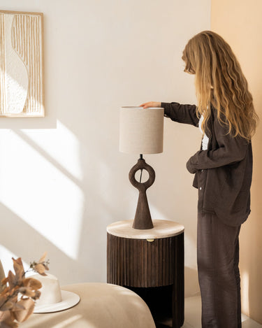 Table Lamp Sabuli + Shade Dark Linen - Things I Like Things I Love