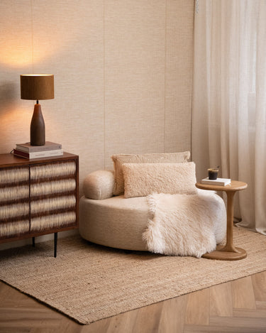 Table Lamp Trapino Wood Brown + Shade Penny Brown - Things I Like Things I Love