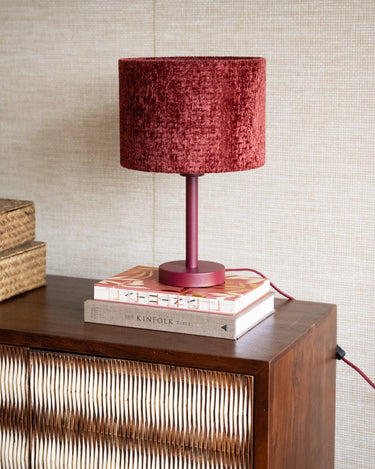 Table Lamp Washington Burgundy + Shade Ruby Red - Things I Like Things I Love