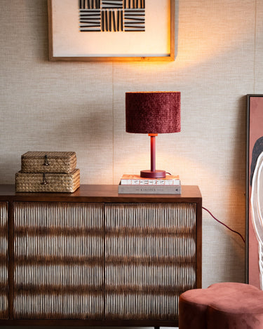 Table Lamp Washington Burgundy + Shade Ruby Red - Things I Like Things I Love