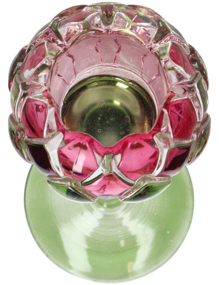 Tealight Holder Flower Glass Pink - Things I Like Things I Love