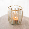 Tealight Holder Glass Striped Gold - Things I Like Things I Love