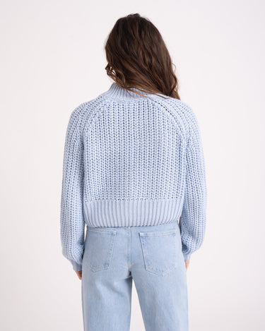 Tessa High Neck Knit Cashmere Blue - Things I Like Things I Love