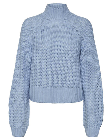 Tessa High Neck Knit Cashmere Blue - Things I Like Things I Love