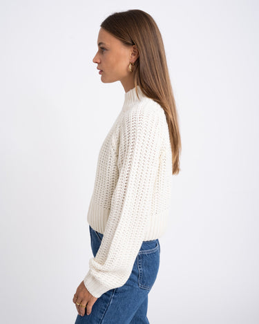 Tessa High Neck Knit Eggnog - Things I Like Things I Love