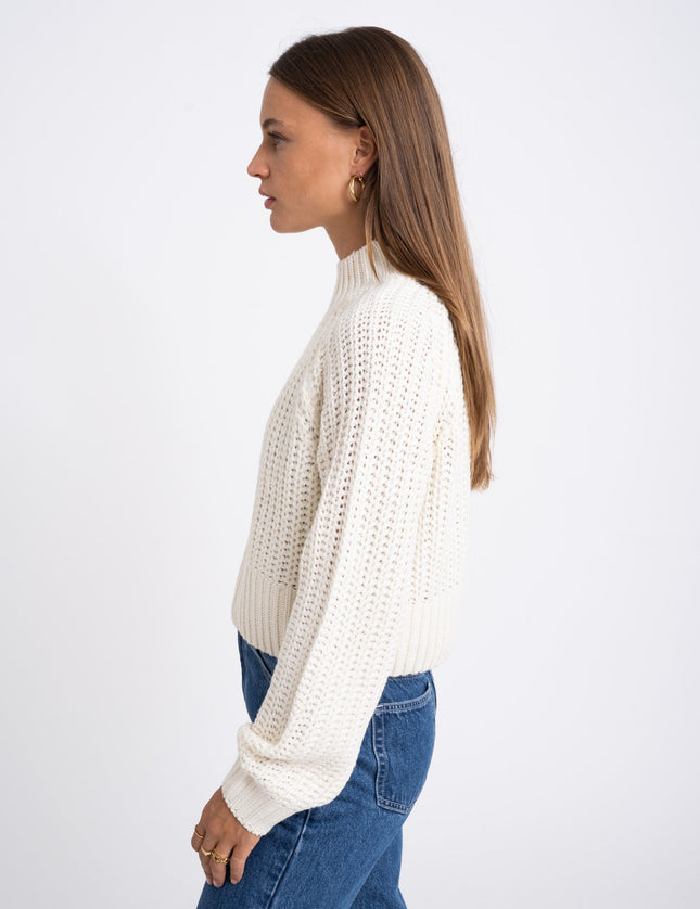 Tessa High Neck Knit Eggnog - Things I Like Things I Love