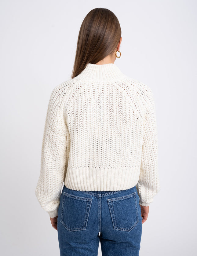 Tessa High Neck Knit Eggnog - Things I Like Things I Love