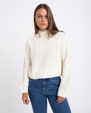 Tessa High Neck Knit Eggnog - Things I Like Things I Love