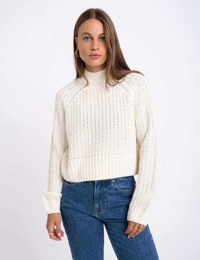 Tessa High Neck Knit Eggnog - Things I Like Things I Love