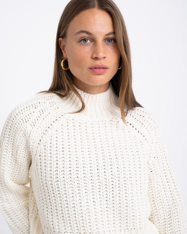 Tessa High Neck Knit Eggnog - Things I Like Things I Love