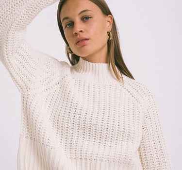 Tessa High Neck Knit Eggnog - Things I Like Things I Love