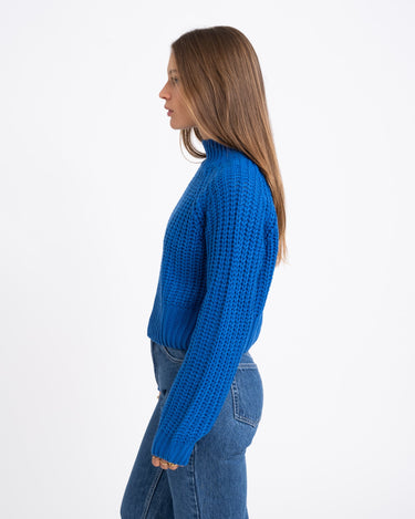 Tessa High Neck Knit Lapis Blue - Things I Like Things I Love