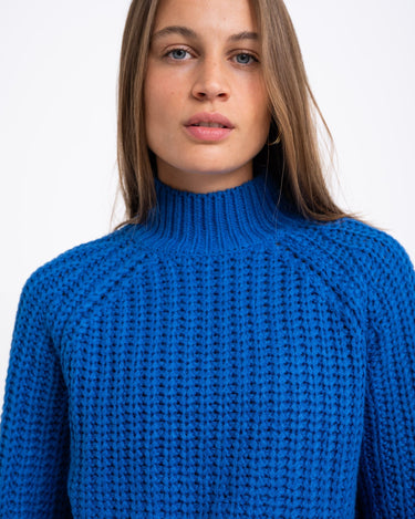 Tessa High Neck Knit Lapis Blue - Things I Like Things I Love