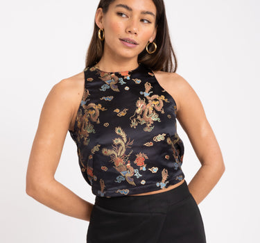 TILTIL Ai - Vi Crop Top Black Print - Things I Like Things I Love