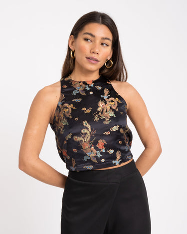 TILTIL Ai - Vi Crop Top Black Print - Things I Like Things I Love