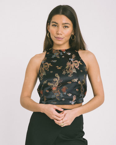 TILTIL Ai - Vi Crop Top Black Print - Things I Like Things I Love