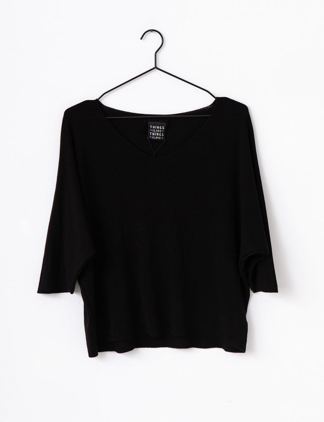 TILTIL Amber Knitted Top Black One Size - Things I Like Things I Love