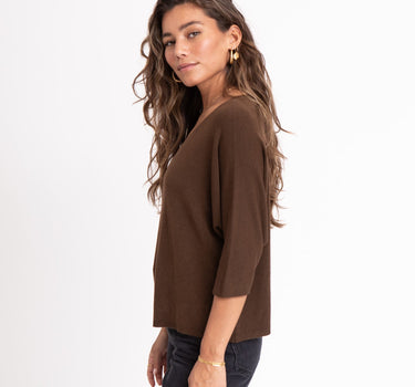 TIlTIL Amber Knitted Top Brown One Size - Things I Like Things I Love