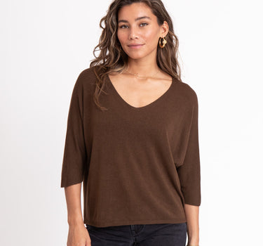 TIlTIL Amber Knitted Top Brown One Size - Things I Like Things I Love