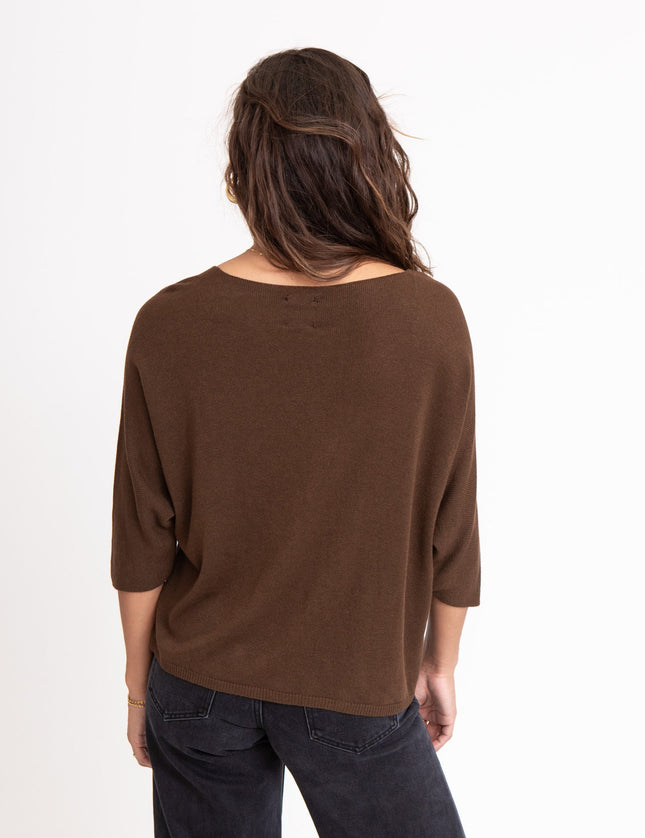 TIlTIL Amber Knitted Top Brown One Size - Things I Like Things I Love