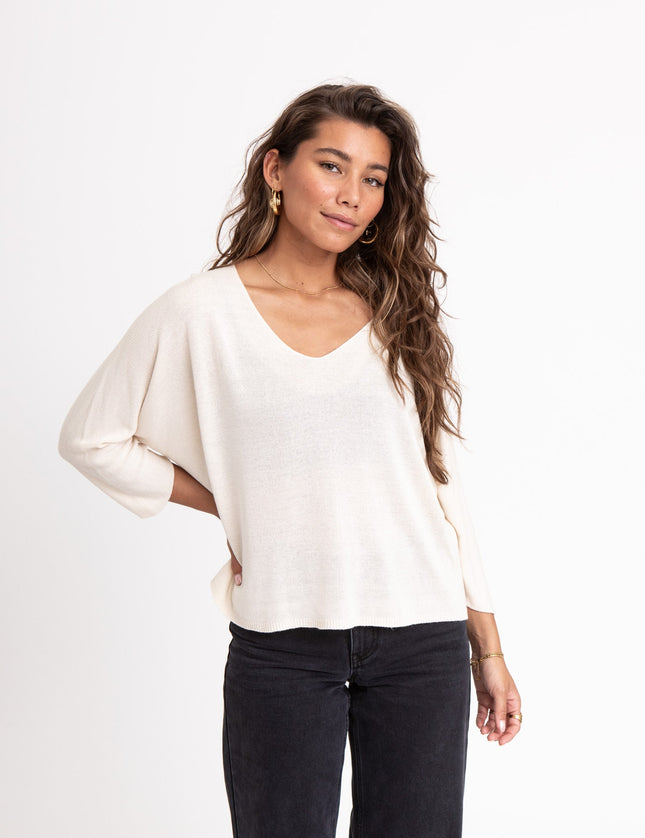 TIlTIL Amber Knitted Top Ivory One Size - Things I Like Things I Love