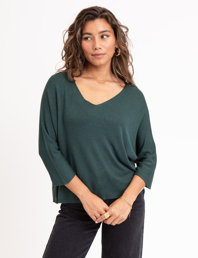 TIlTIL Amber Knitted Top Petrol One Size - Things I Like Things I Love