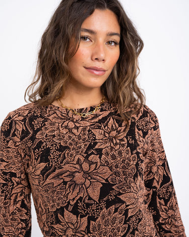 TILTIL Amily Longsleeve Bronze Black Flower - Things I Like Things I Love